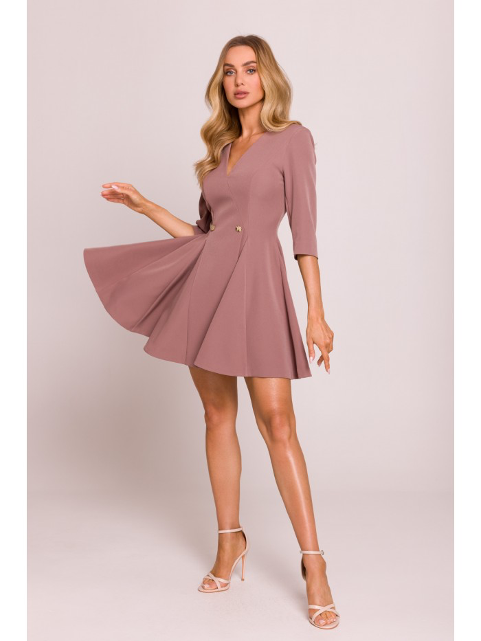 V-Neck Mini Dress: Flared Spring Party Outfit