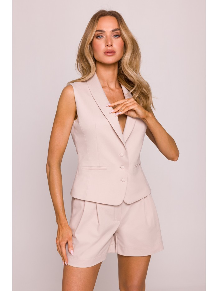 Tailored Cotton Vest: Women's V-Neck Layering Vest - Made in EU