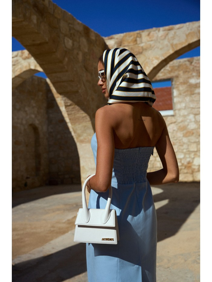 Strapless Pencil Midi Dress: Elegant Cotton Blend Cocktail Dress