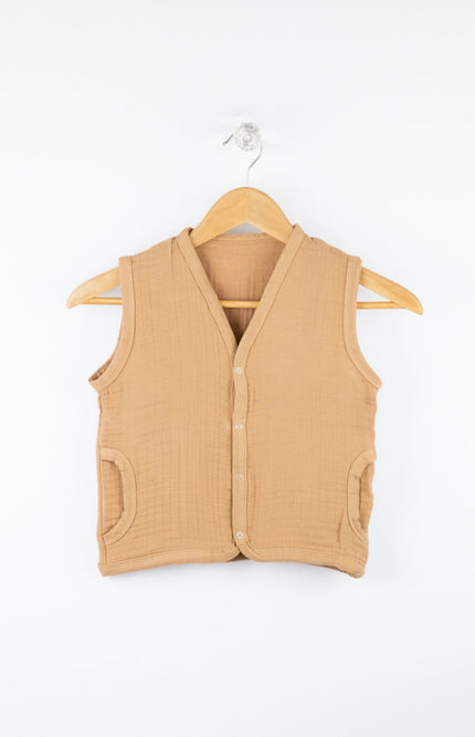 Cotton Muslin Baby Waistcoat – Soft & Lightweight, 3 Colors, 1-6 Years