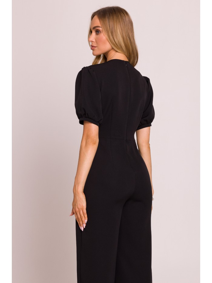Elegant Wide Leg Jumpsuit: Women's Palazzo Romper, Made in Europe