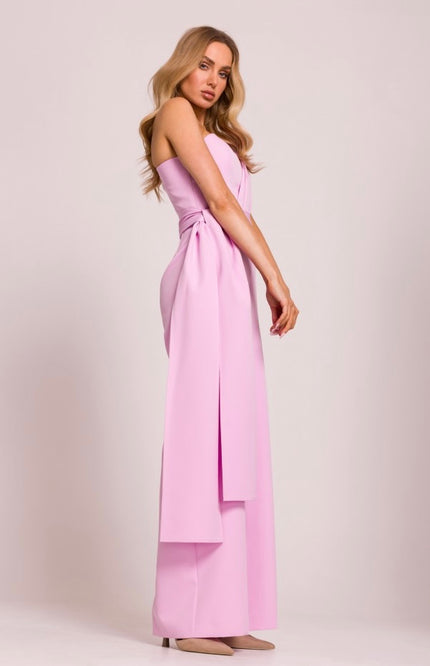 Elegant One-Shoulder Jumpsuit for Women with Sash – Wide-Leg Suit for Weddings, Evenings & Summer Events - EcoNappy