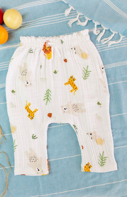 Baby 100% Cotton Muslin Pants, 5 Colors, 1-6 Years