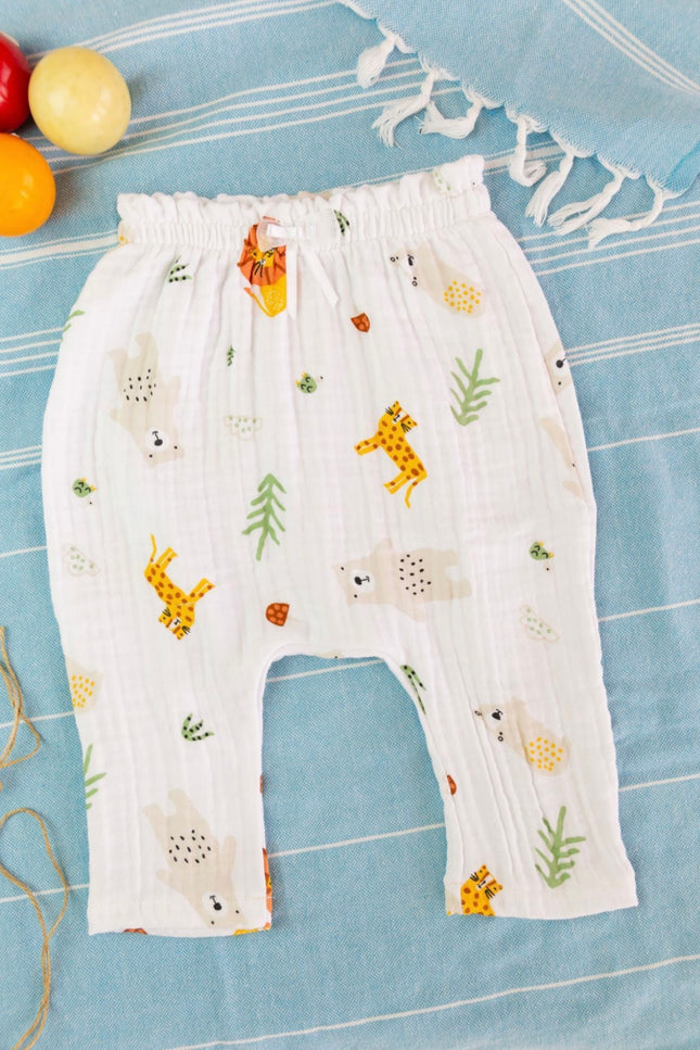 Baby 100% Cotton Muslin Pants, 5 Colors, 1-6 Years