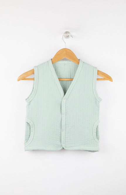 Cotton Muslin Baby Waistcoat – Soft & Lightweight, 3 Colors, 1-6 Years