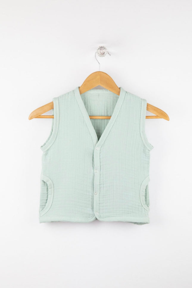 Cotton Muslin Baby Waistcoat – Soft & Lightweight, 3 Colors, 1-6 Years