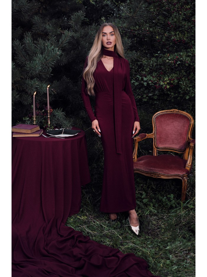 Long Sleeve Maxi Dress – Statement Elegant Gown