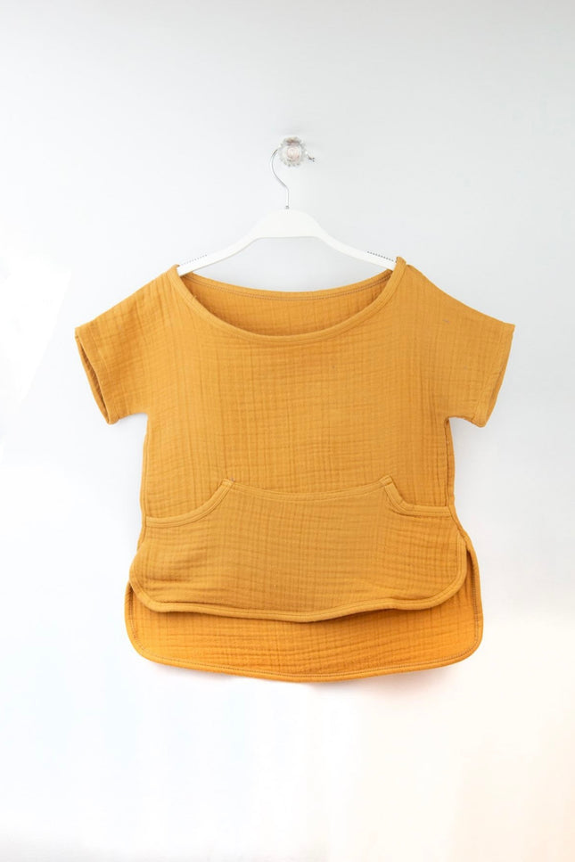 Baby-T-Shirt aus Baumwollmusselin – Weich und atmungsaktiv, 3 Farben, 1–6 Jahre