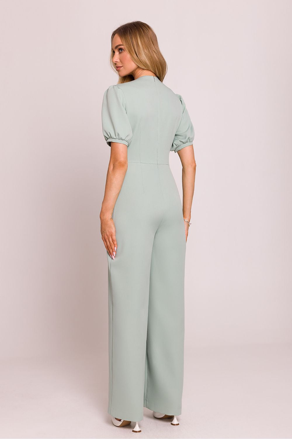 Elegant Wide Leg Jumpsuit: Women's Palazzo Romper, Made in Europe