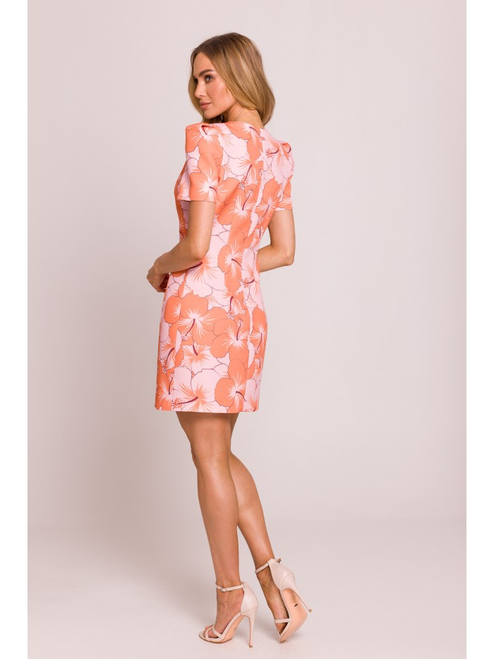 Hourglass Floral Mini Dress for casual Events, Elegant Summer Puff Sleeve Day Dress for Women, Casual Wedding Guest Outfit