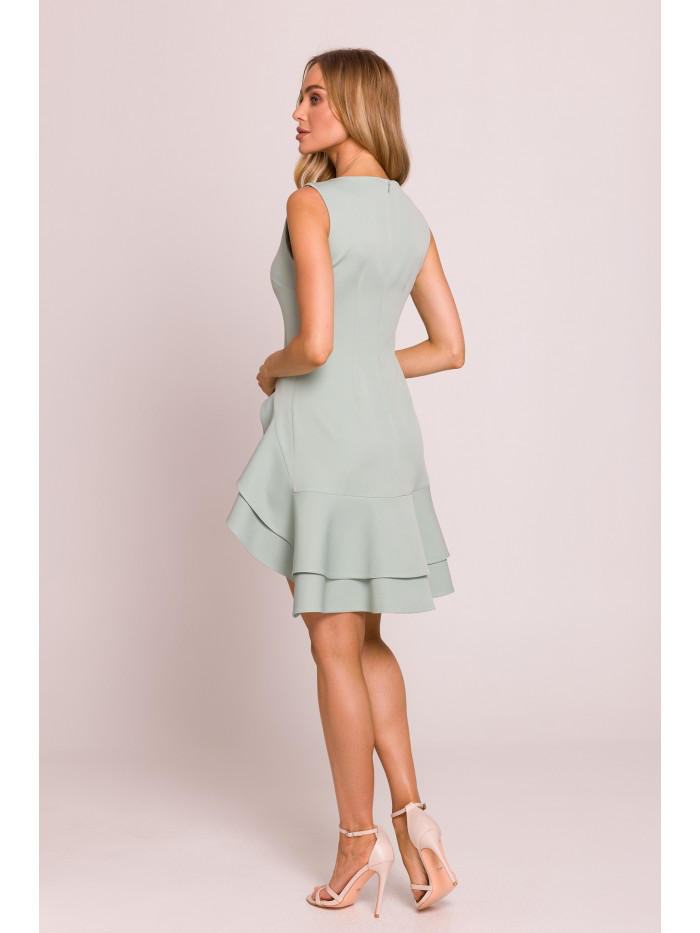 Sleeveless Ruffle Cocktail Dress: Asymmetrical Mini Party Dress