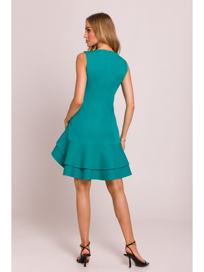 Sleeveless Ruffle Cocktail Dress: Asymmetrical Mini Party Dress