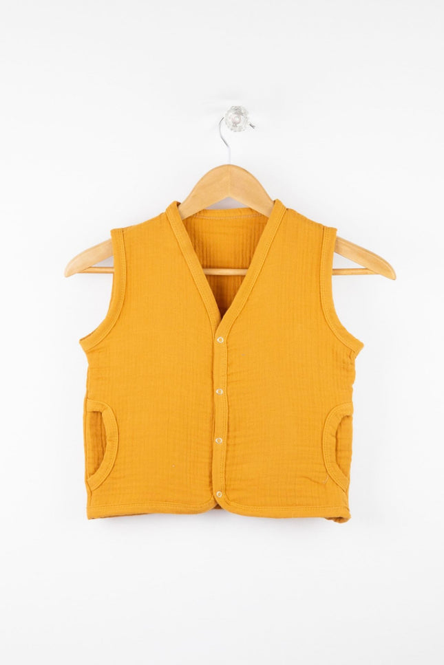 Cotton Muslin Baby Waistcoat – Soft & Lightweight, 3 Colors, 1-6 Years