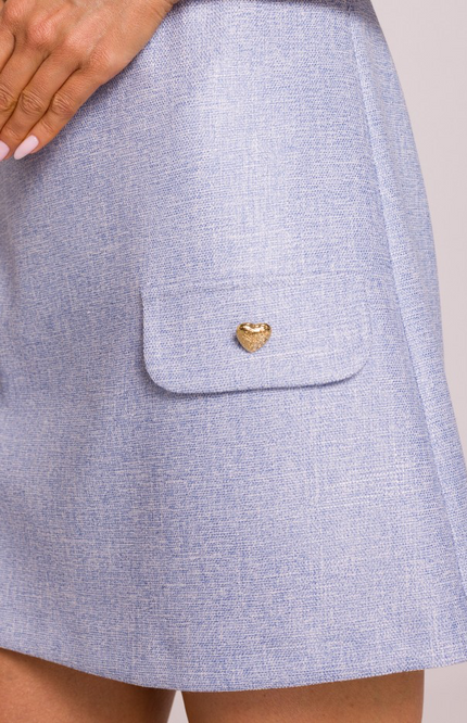 Kurzarm Trapez Minikleid – Elegantes Tageskleid mit Taschen für Büro, Brunch &amp; Alltag