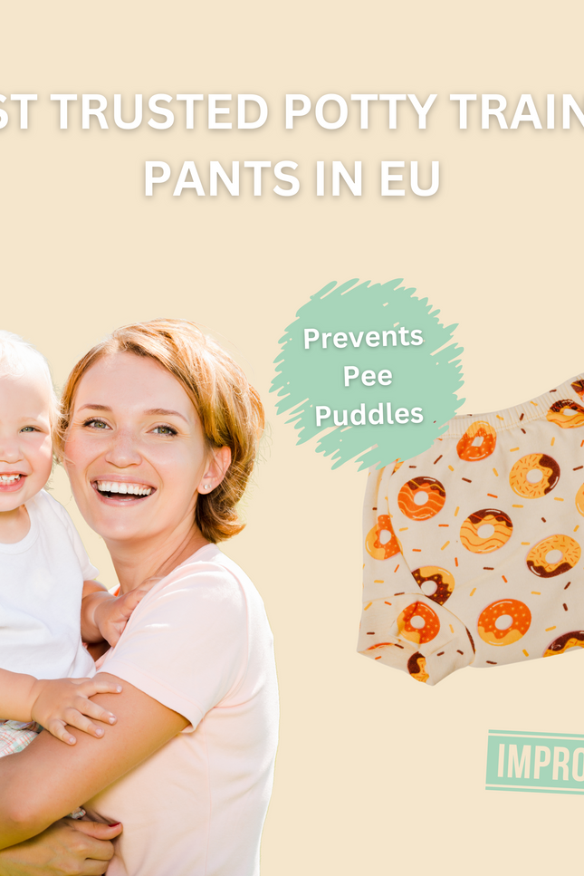 Most trusted eco-friendly potty training pants in the EU. Reusable, soft, and stylish with leak-proof layers. Fun prints make toilet training exciting while offering superior absorption and comfort. A must-have for sustainable potty training.