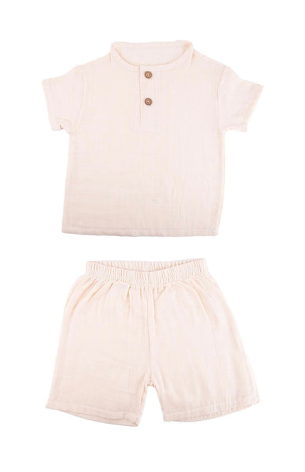 Muslin T-Shirt & Shorts Set, Baby, Toodler, Children, 100% Cotton, 3 Colors, 1-6 Years