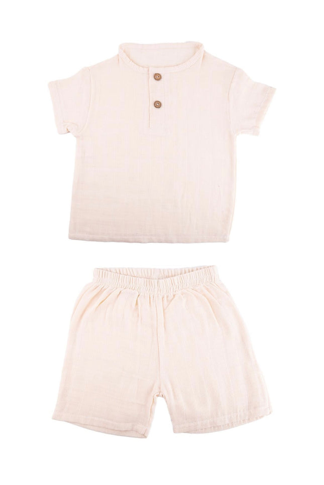 Musselin T-Shirt &amp; Shorts Set, Baby, Kleinkind, Kinder, 100% Baumwolle, 3 Farben, 1-6 Jahre