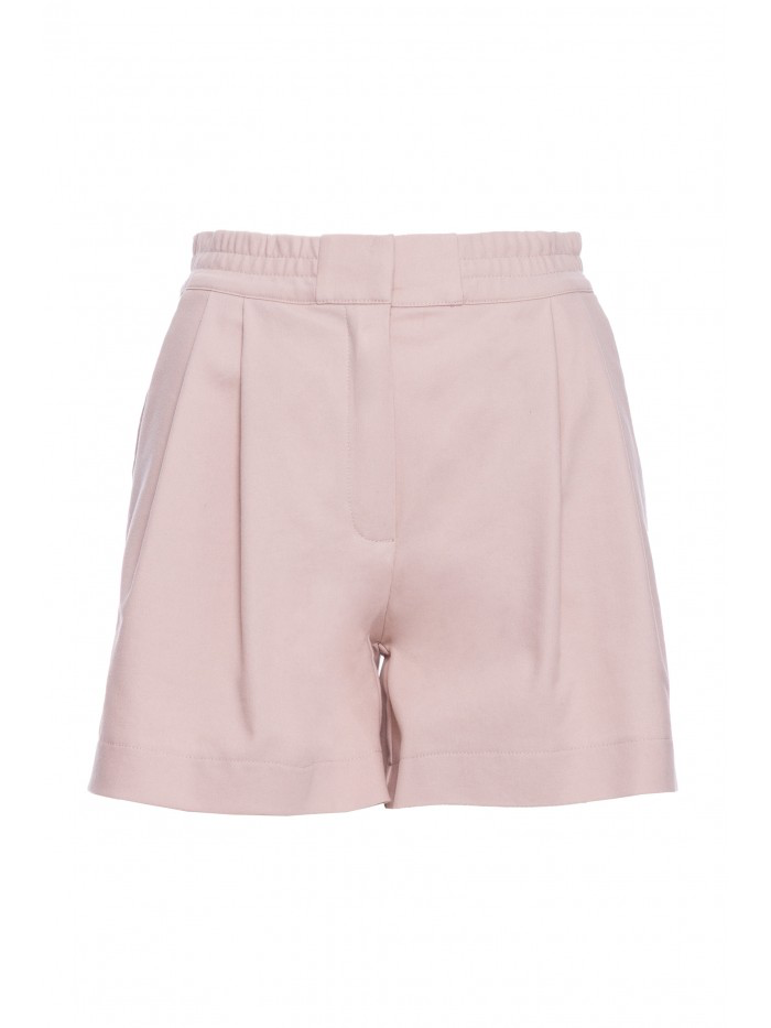 High-Waisted Cotton Summer Shorts: Pleated Casual Chic with Pockets