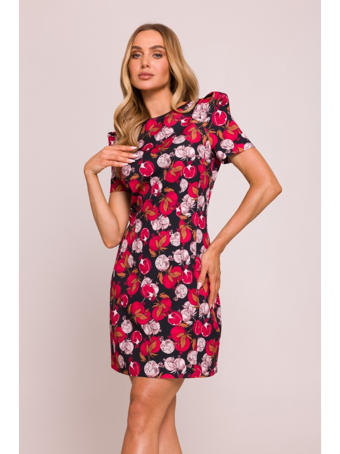 Hourglass Floral Mini Dress for casual Events, Elegant Summer Puff Sleeve Day Dress for Women, Casual Wedding Guest Outfit