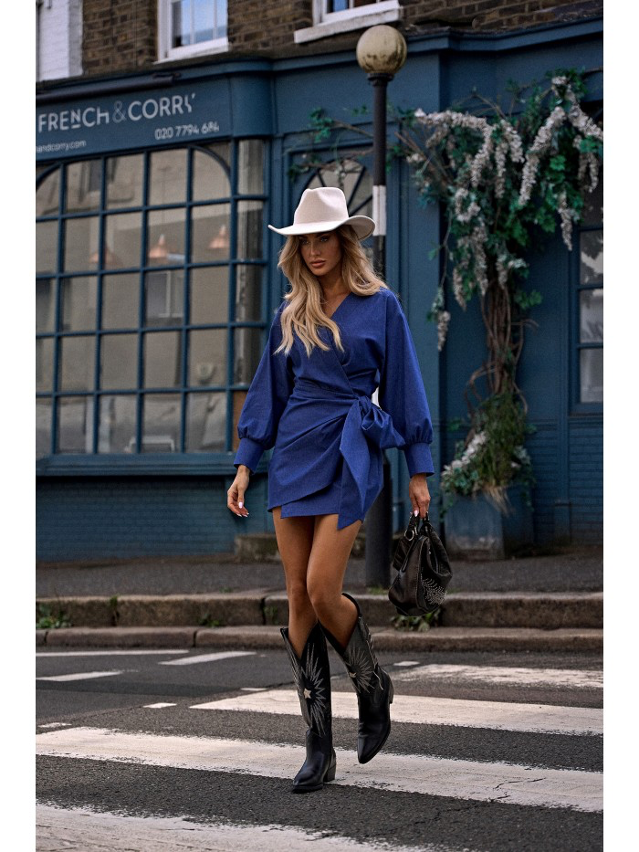 Elegant Wrap Day Dress – Feminine Fit for Office or Events