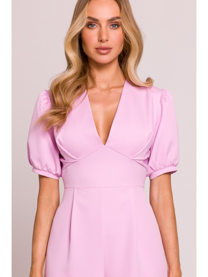 Elegant Wide Leg Jumpsuit: Women's Palazzo Romper, Made in Europe