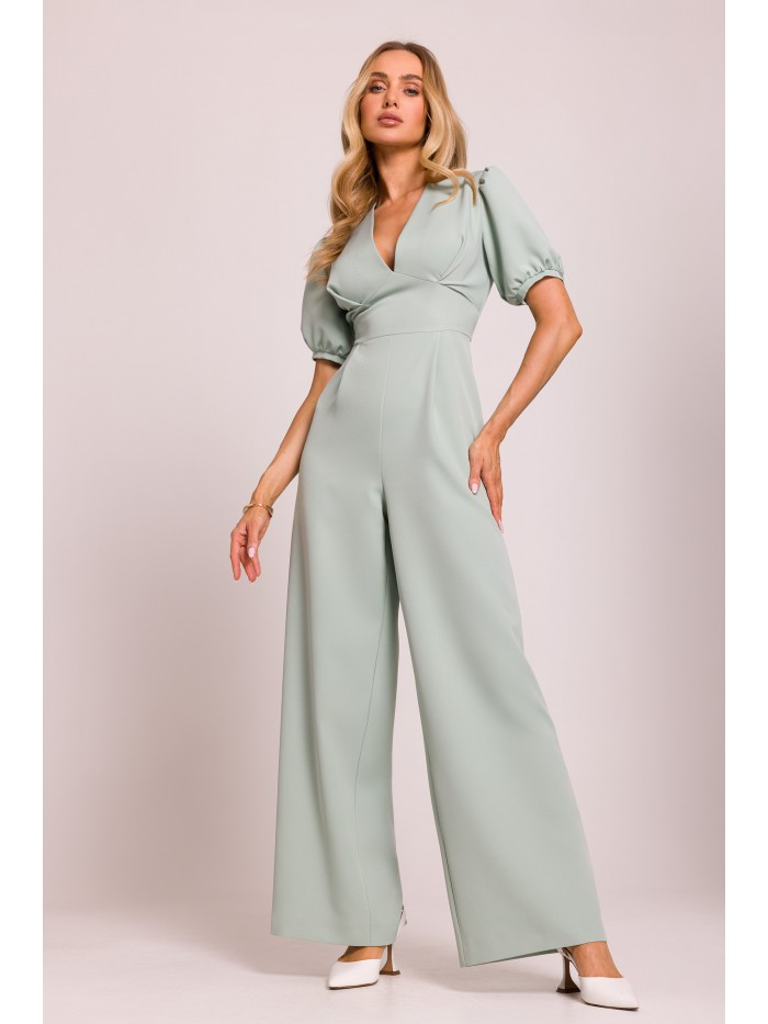 Elegant Wide Leg Jumpsuit: Women's Palazzo Romper, Made in Europe