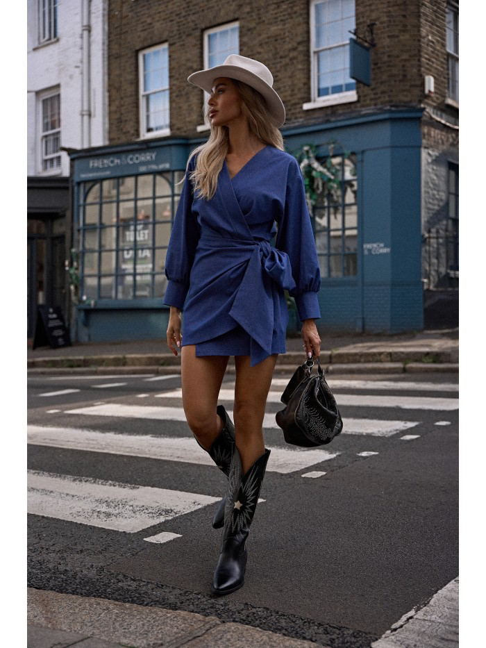 Elegant Wrap Day Dress – Feminine Fit for Office or Events