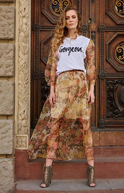  Long skirt model 145581 Makadamia 