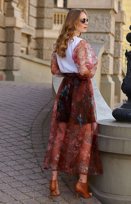  Long skirt model 145582 Makadamia 